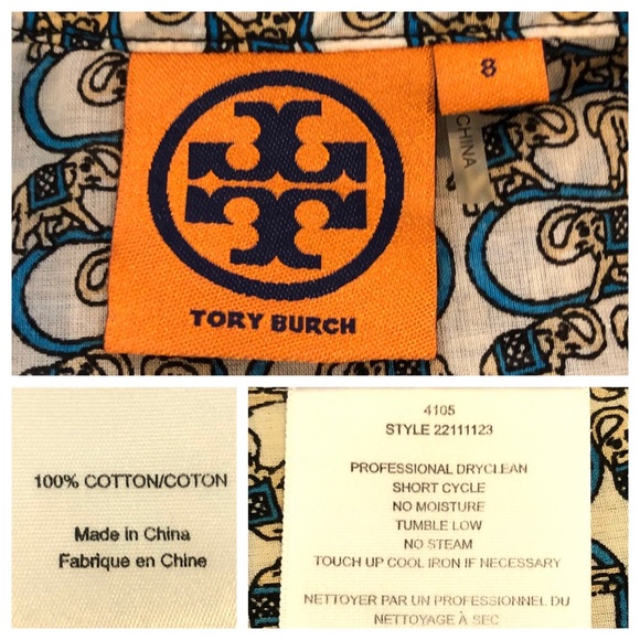 Tory Burch Adelaide Elephant Pattern Tunic - Picture 8 of 8